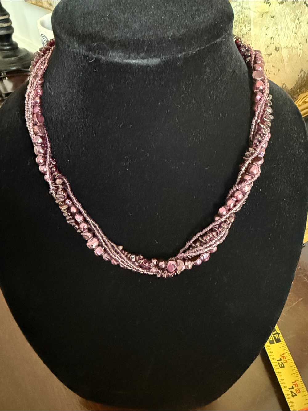 Cold water Creek purple beaded multi strand necklace